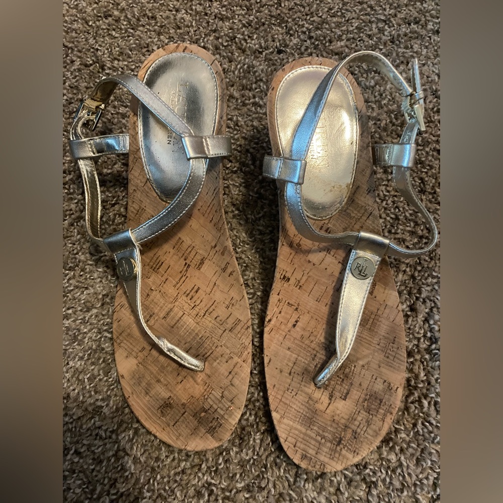 Ralph Lauren silver wedge sandals!
